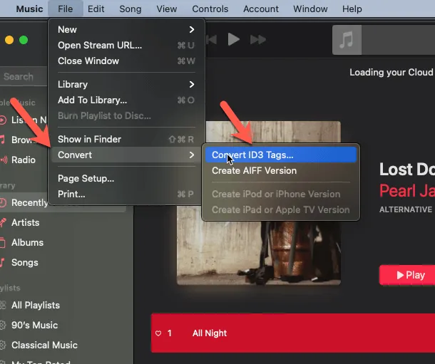 iTunes new version menu
