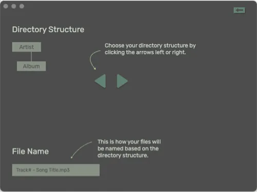Directory structure configuration screen