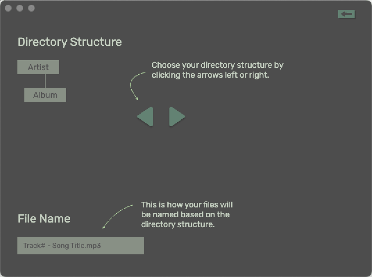 Directory Structure Screen
